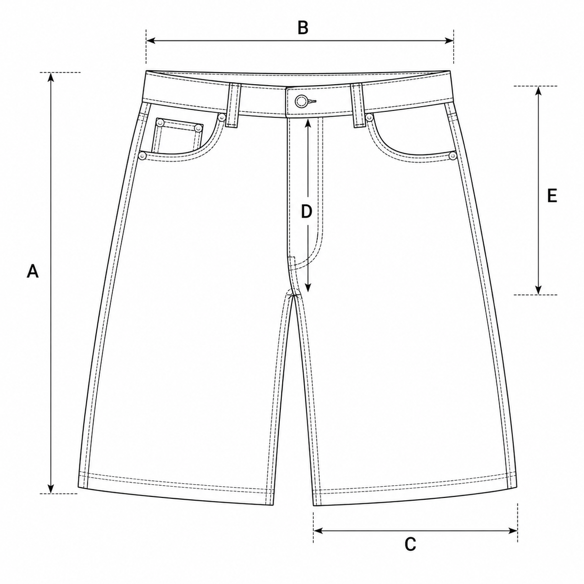 Size guide for England Jorts