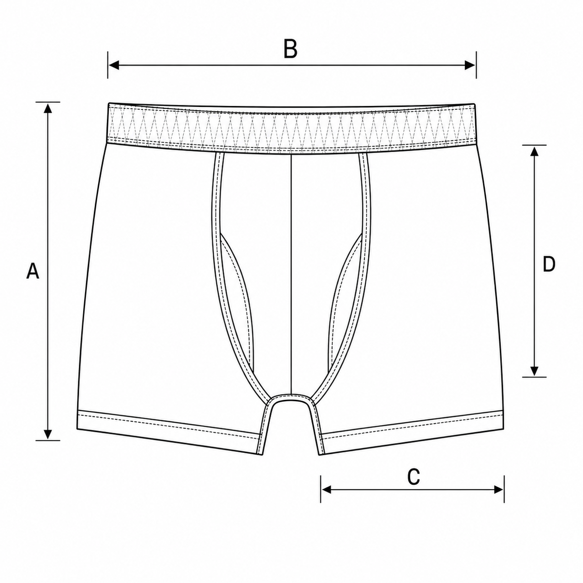 Size guide for White Boxers